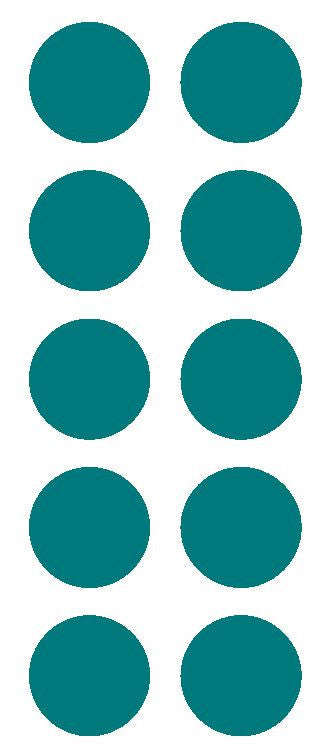 2" Turquoise Round Color Coded Inventory Label Dots Stickers - Winter Park Products