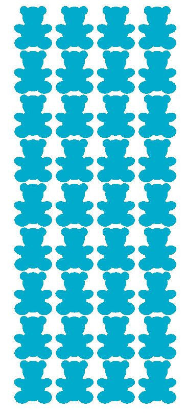 1" Baby Blue Teddy Bear Stickers Baby Shower Envelope Seals School arts Crafts - Winter Park Products