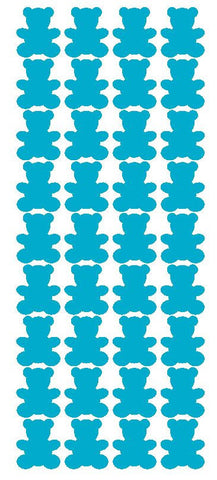 1" Baby Blue Teddy Bear Stickers Baby Shower Envelope Seals School arts Crafts - Winter Park Products