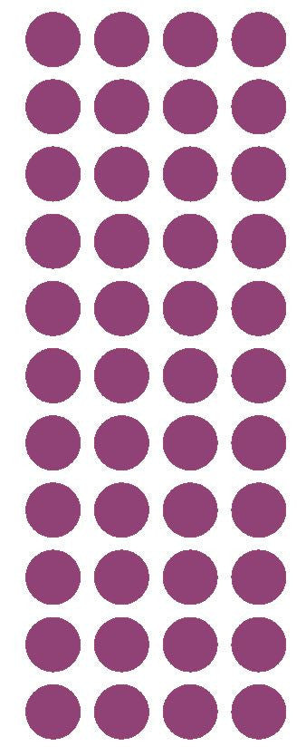 3/4" Plum Round Color Code Inventory Vinyl Dot Stickers - Winter Park Products