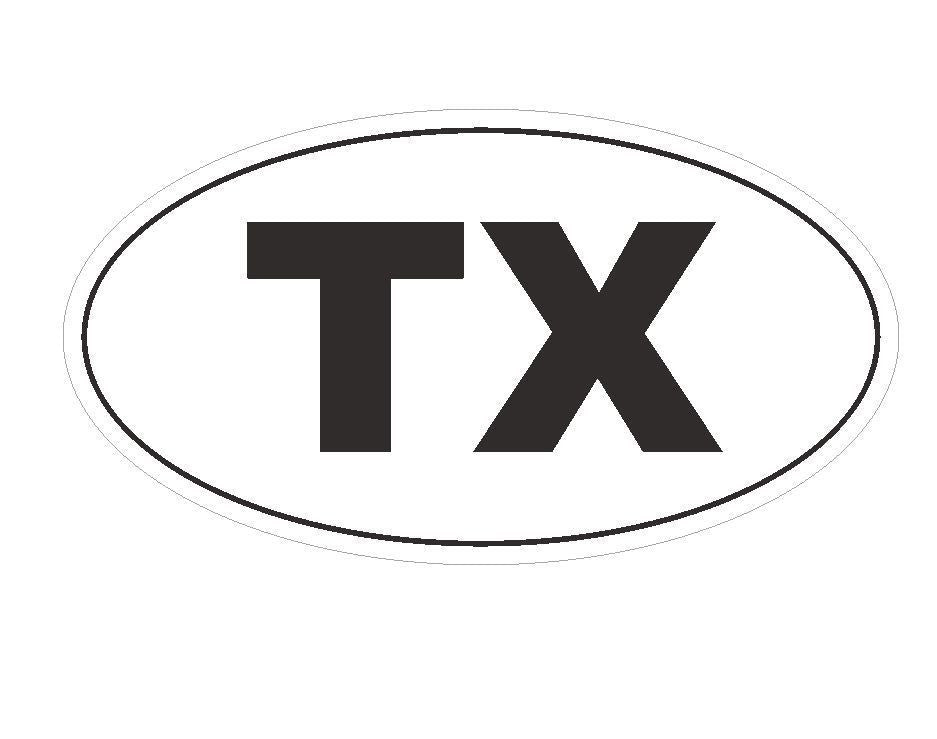 TX Texas EURO OVAL Bumper Sticker or Helmet Sticker D135 - Winter Park Products