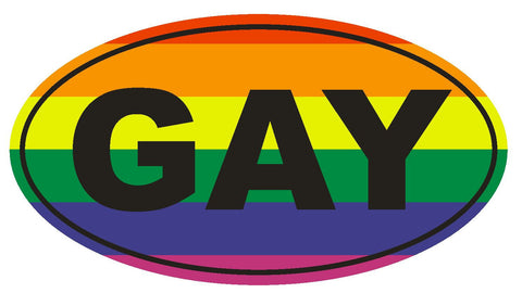 GAY EURO OVAL Bumper Sticker or Helmet Sticker D649 Gay Rights - Winter Park Products