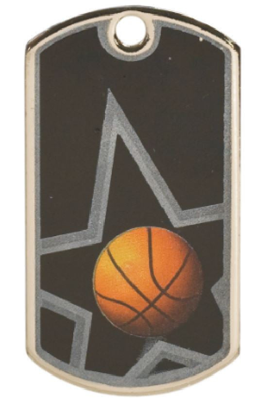 Basketball Dog Tag Award Trophy W/Free Bead Chain FREE SHIPPING DT102 - Winter Park Products