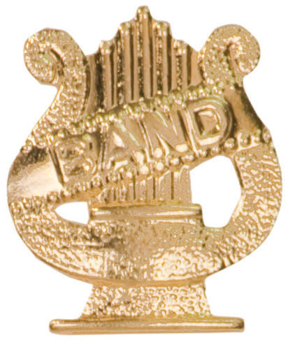 Gold Finish Metal Band Pin TIE TACK Show Music School Varsity Insignia Chenille - Winter Park Products