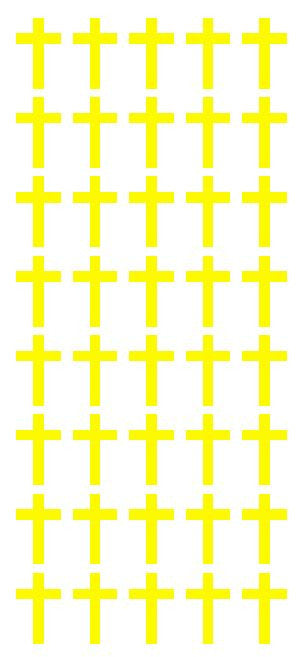 1" Lt Yellow Cross Stickers Envelope Seals Religious Church School arts Crafts - Winter Park Products