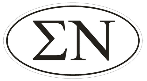 Sigma Nu Fraternity EURO OVAL Bumper Sticker or Helmet Sticker D588 - Winter Park Products