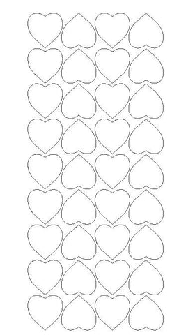 White 1" Heart Stickers BRIDAL SHOWER Wedding Envelope Seals School arts Crafts - Winter Park Products