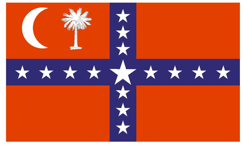 South Carolina Sovereignty Secession Flag Sticker F623 - Winter Park Products
