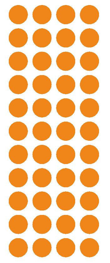 3/4" Light Orange Round Color Code Inventory Label Dot Stickers - Winter Park Products