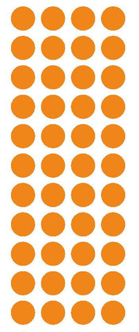 3/4" Light Orange Round Color Code Inventory Label Dot Stickers - Winter Park Products