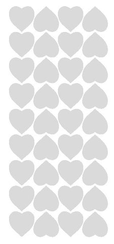Light Grey Gray 1" Heart Stickers BRIDAL SHOWER Wedding Envelope Seals School arts Crafts - Winter Park Products
