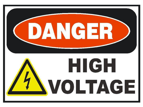 Danger High Voltage Sticker Safety Sticker Sign D180 OSHA - Winter Park Products