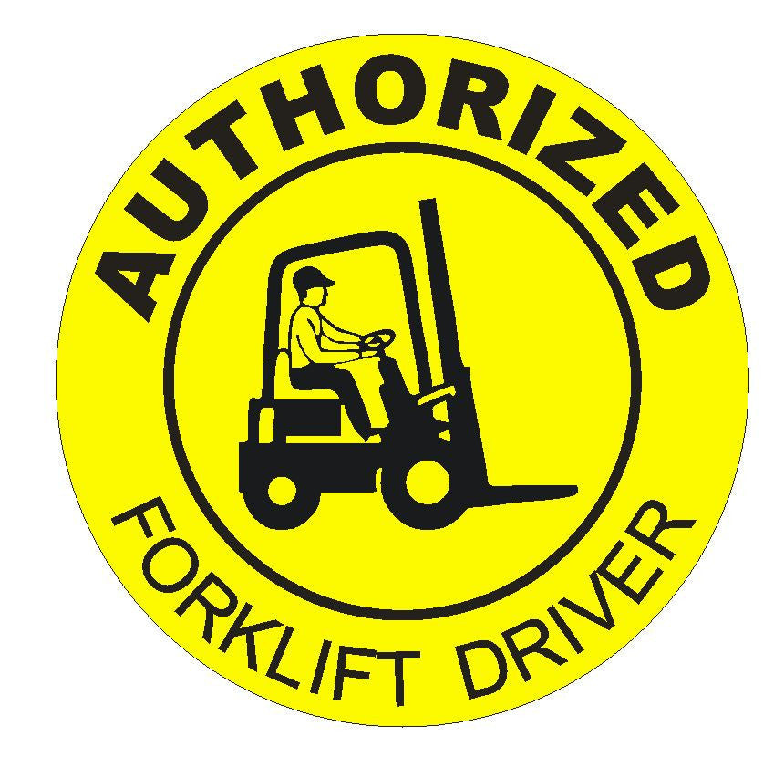 Authorized Forklift Driver Hard Hat Decal Helmet Sticker Safety Label H1 - Winter Park Products