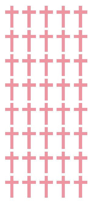 1" Pink Cross Stickers Envelope Seals Religious Church School arts Crafts - Winter Park Products