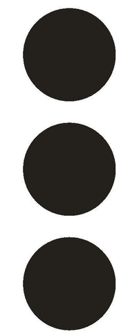 3" Black Round Color Code Inventory Label Dots Stickers - Winter Park Products