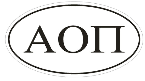 Alpha Omicron Pi Sorority EURO OVAL Bumper Sticker or Helmet Sticker D580 - Winter Park Products