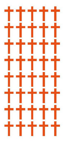 1" Orange Cross Stickers Envelope Seals Religious Church School arts Crafts - Winter Park Products