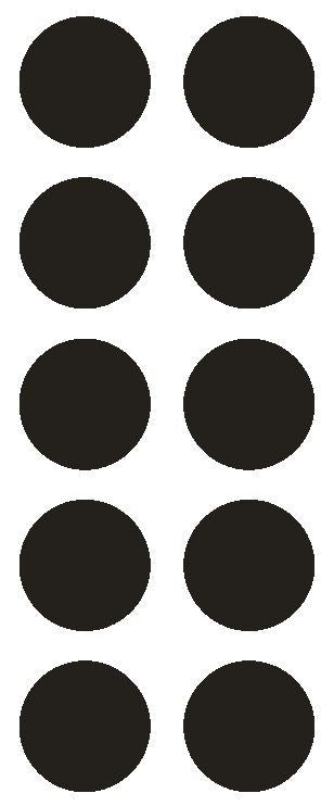 2" Black Round Color Coded Inventory Label Dots Stickers - Winter Park Products