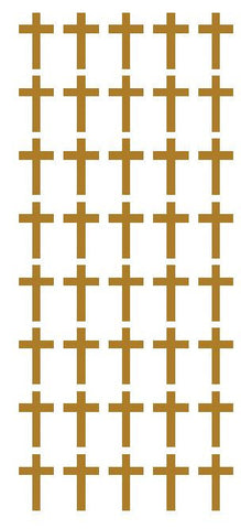 1" Gold Cross Stickers Envelope Seals Religious Church School arts Crafts - Winter Park Products