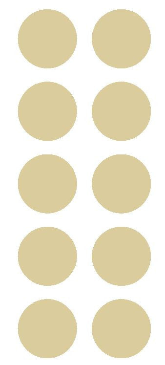 1-1/2" Beige Tan Round Color Coded Inventory Label Dots Stickers - Winter Park Products