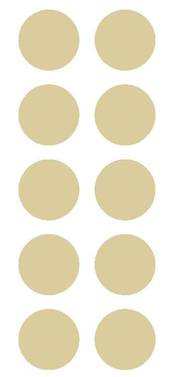 1-1/2" Beige Tan Round Color Coded Inventory Label Dots Stickers - Winter Park Products