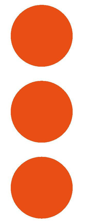 3" Orange Round Color Code Inventory Label Dots Stickers - Winter Park Products