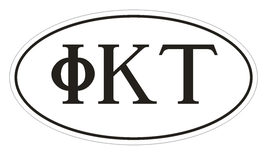 Phi Kappa Tau Fraternity EURO OVAL Bumper Sticker or Helmet Sticker D566 - Winter Park Products