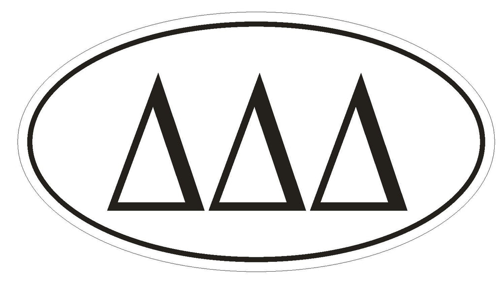 Delta Delta Delta Sorority EURO OVAL Bumper Sticker or Helmet Sticker D584 - Winter Park Products