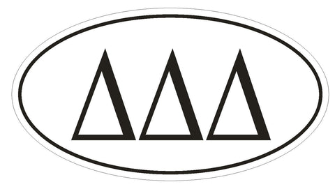 Delta Delta Delta Sorority EURO OVAL Bumper Sticker or Helmet Sticker D584 - Winter Park Products