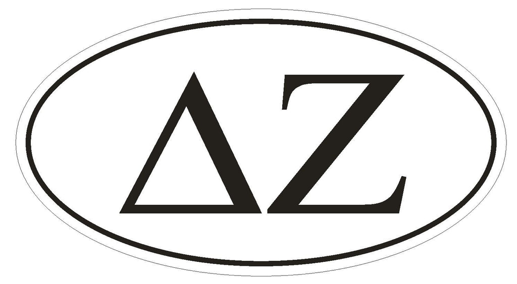 Delta Zeta Sorority EURO OVAL Bumper Sticker or Helmet Sticker D583 - Winter Park Products