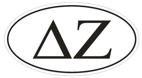 Delta Zeta Sorority EURO OVAL Bumper Sticker or Helmet Sticker D583 - Winter Park Products