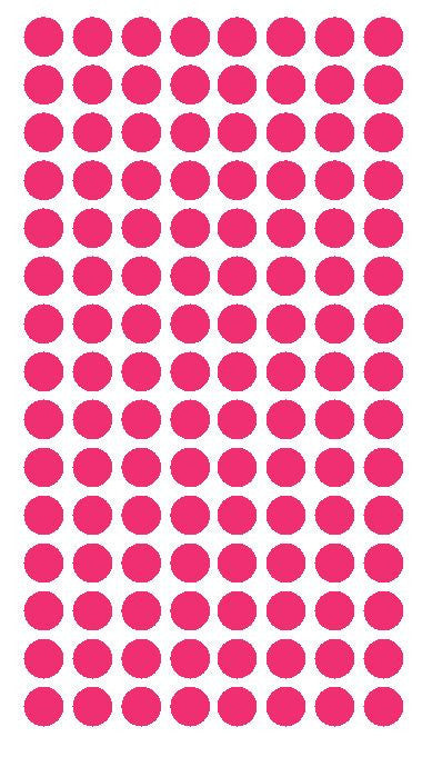1/4" HOT PINK Round Color Coding Inventory Label Dots Stickers - Winter Park Products
