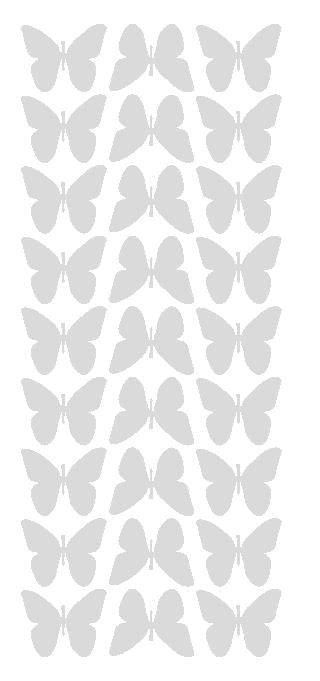 Light Grey Gray 1" Butterfly Stickers BRIDAL SHOWER Wedding Envelope Seals School arts & Crafts - Winter Park Products
