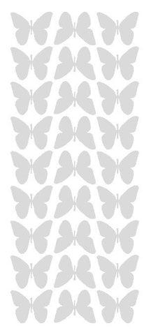 Light Grey Gray 1" Butterfly Stickers BRIDAL SHOWER Wedding Envelope Seals School arts & Crafts - Winter Park Products