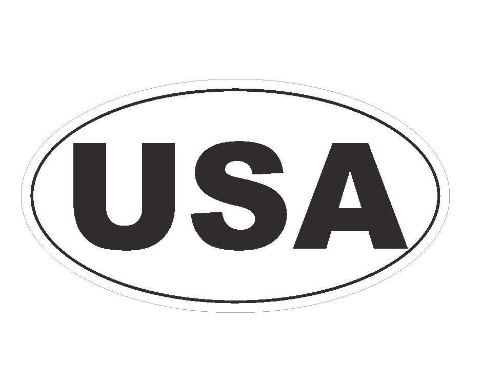 United States USA EURO OVAL Bumper Sticker or Helmet Sticker D137 - Winter Park Products