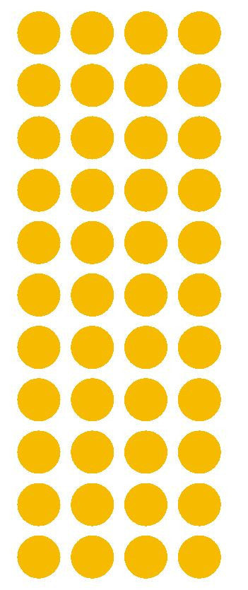 3/4" Golden Yellow Round Color Code Inventory Label Dot Stickers - Winter Park Products