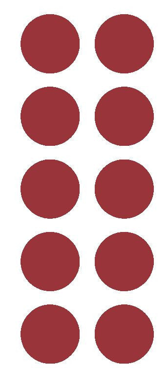 2" Burgundy Round Color Coded Inventory Label Dots Stickers - Winter Park Products