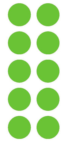2" Lime Green Round Color Coded Inventory Label Dots Stickers - Winter Park Products