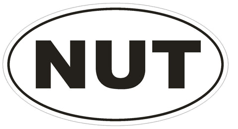 NUT EURO OVAL Bumper Sticker or Helmet Sticker D562 - Winter Park Products