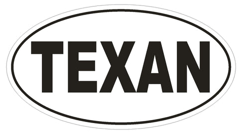 Texan Oval Bumper Sticker or Helmet Sticker D818 Euro Oval State of Texas - Winter Park Products