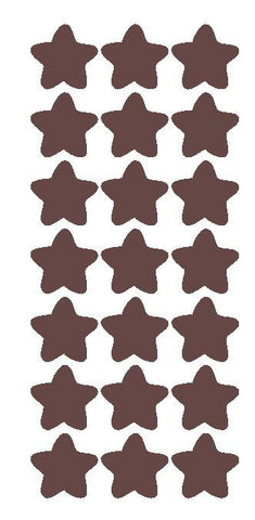 1-1/4" Brown Star Stickers Wedding Envelope Seals School Arts & Crafts - Winter Park Products