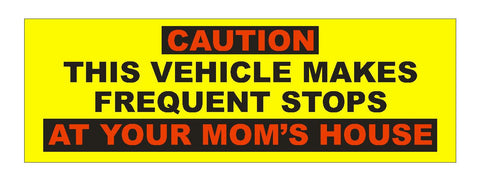 Caution Vehicle Makes Stops Funny Bumper Sticker or Helmet Sticker D640 - Winter Park Products