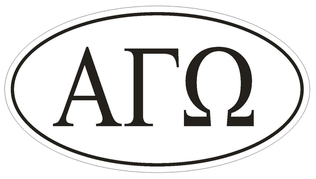 Alpha Gamma Omega Fraternity EURO OVAL Bumper Sticker or Helmet Sticker D600 - Winter Park Products