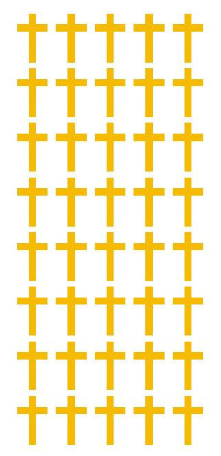 1" Golden Yellow Cross Stickers Envelope Seals Religious Church arts Crafts - Winter Park Products