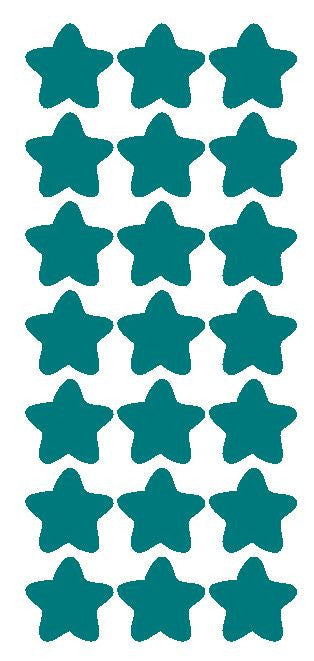 1-1/4" Turquoise Star Stickers Wedding Envelope Seals School Arts & Crafts - Winter Park Products
