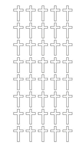 1" White Religious Cross Stickers Envelope Seals Church School arts Crafts - Winter Park Products