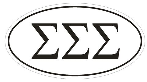 Sigma Sigma Sigma Sororities EURO OVAL Bumper Sticker or Helmet Sticker D606 - Winter Park Products