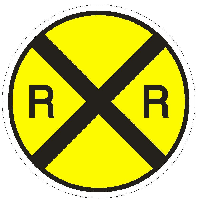 Rail Road Crossing Vinyl Sticker R31 - Winter Park Products