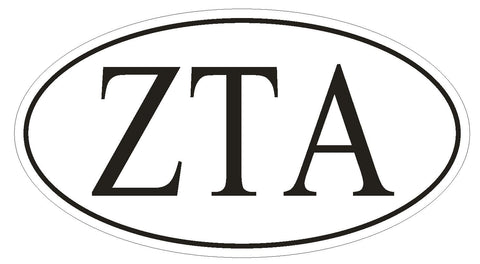 Zeta Tau Alpha Sorority EURO OVAL Bumper Sticker or Helmet Sticker D591 - Winter Park Products