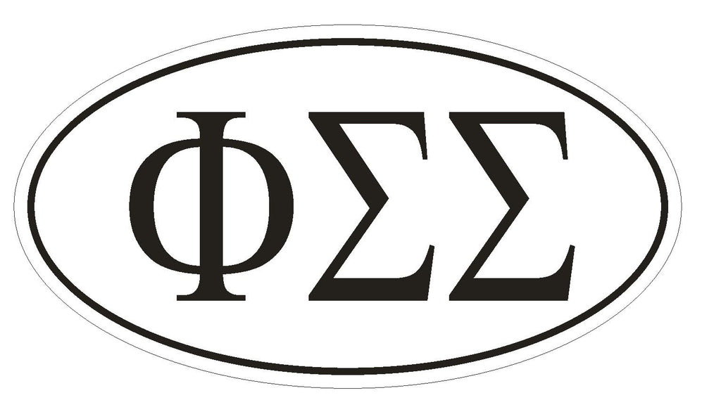 Phi Sigma Sigma Sorority EURO OVAL Bumper Sticker or Helmet Sticker D618 - Winter Park Products